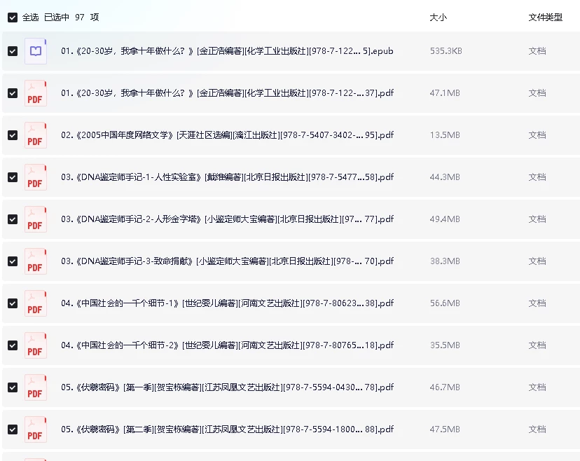 《天涯社区优质书籍52本》天涯阅读量超五百万的精品集合[pdf]